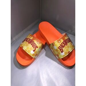 Backwoods Honey Berry Orange Slide Sandals Men Size 40 Honeycomb Graphic Shoes